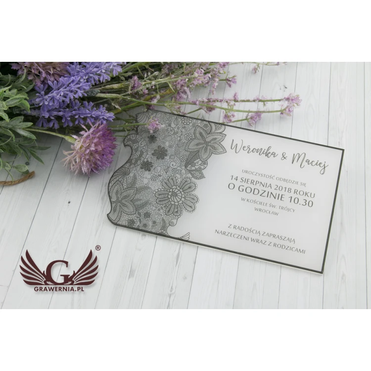 Acrylic Wedding Invitations - UV Digital Print - INV035