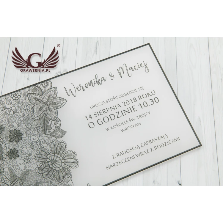 Acrylic Wedding Invitations - UV Digital Print - INV035