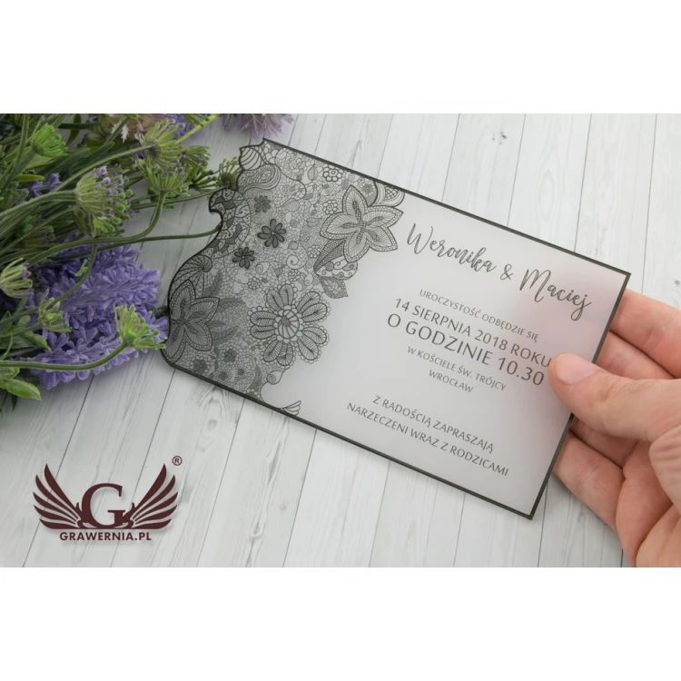 Acrylic Wedding Invitations - UV Digital Print - INV035