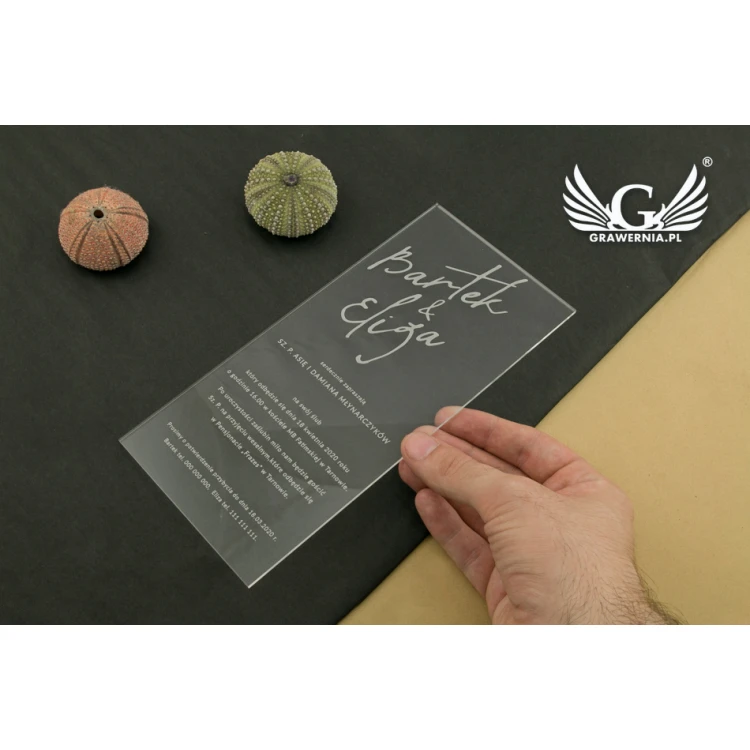 Acrylic Wedding Invitations - Laser Engraving - INV053