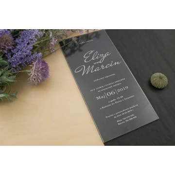 Acrylic Wedding Invitations - Laser Engraving - INV054
