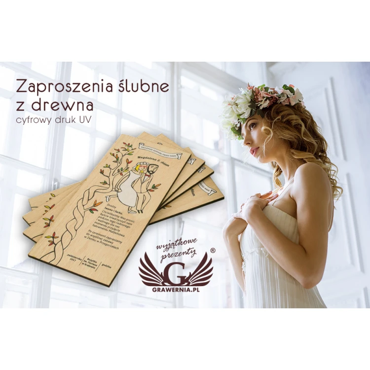 Wooden Wedding Invitations - UV Digital Print - INV001