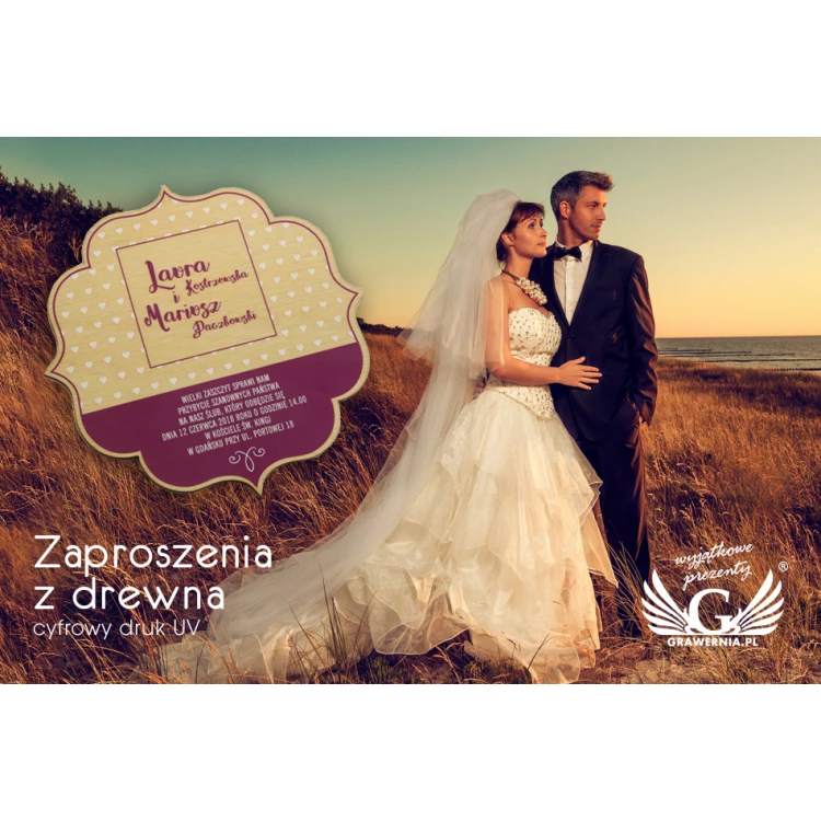 Wooden Wedding Invitations - UV Digital Print - INV002