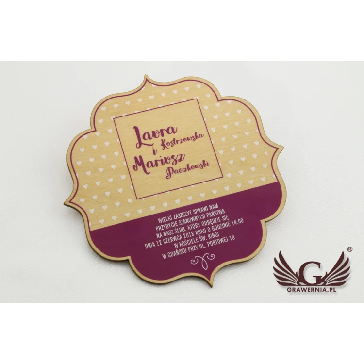 Wooden Wedding Invitations - UV Digital Print - INV002