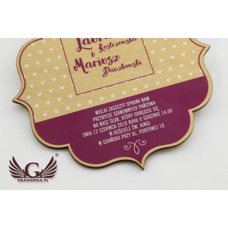 Wooden Wedding Invitations - UV Digital Print - INV002