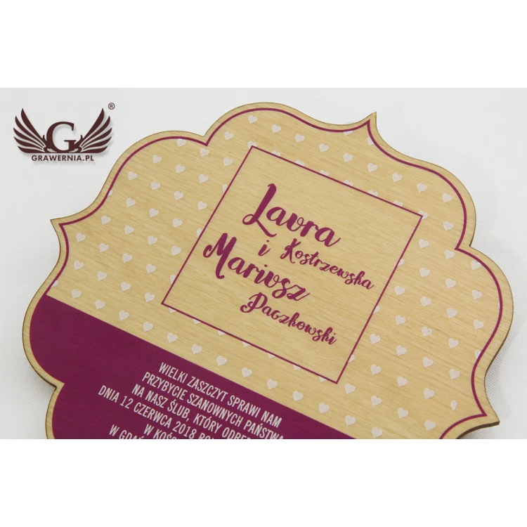 Wooden Wedding Invitations - UV Digital Print - INV002