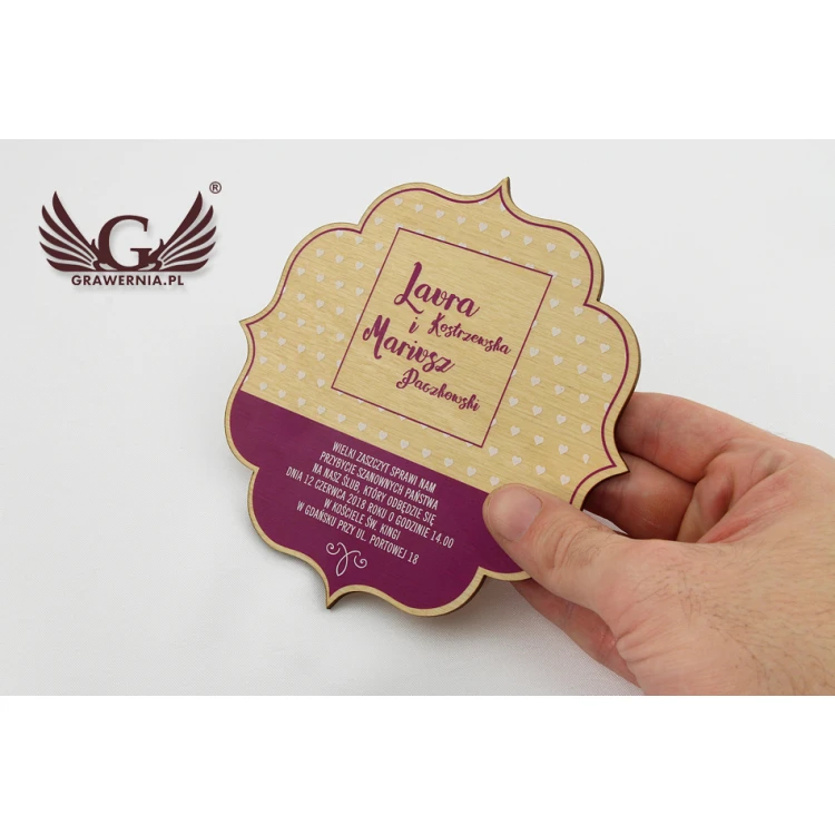 Wooden Wedding Invitations - UV Digital Print - INV002