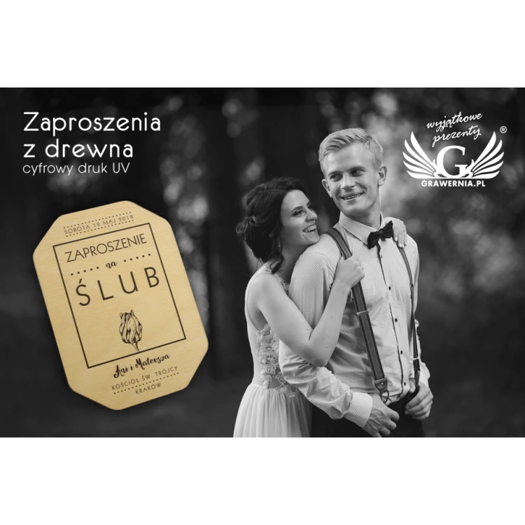 Wooden Wedding Invitations - UV Digital Print - INV003