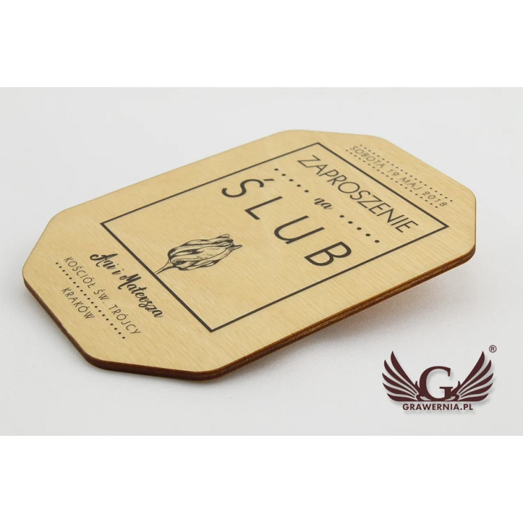 Wooden Wedding Invitations - UV Digital Print - INV003