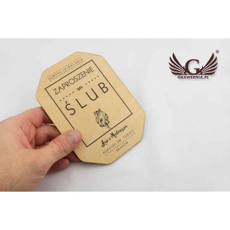 Wooden Wedding Invitations - UV Digital Print - INV003