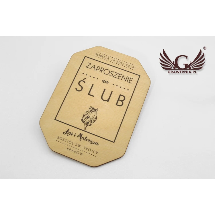 Wooden Wedding Invitations - UV Digital Print - INV003