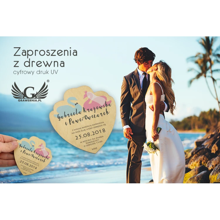 Wooden Wedding Invitations - UV Digital Print - INV005