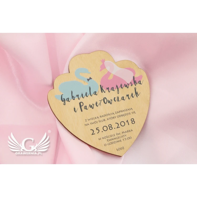 Wooden Wedding Invitations - UV Digital Print - INV005
