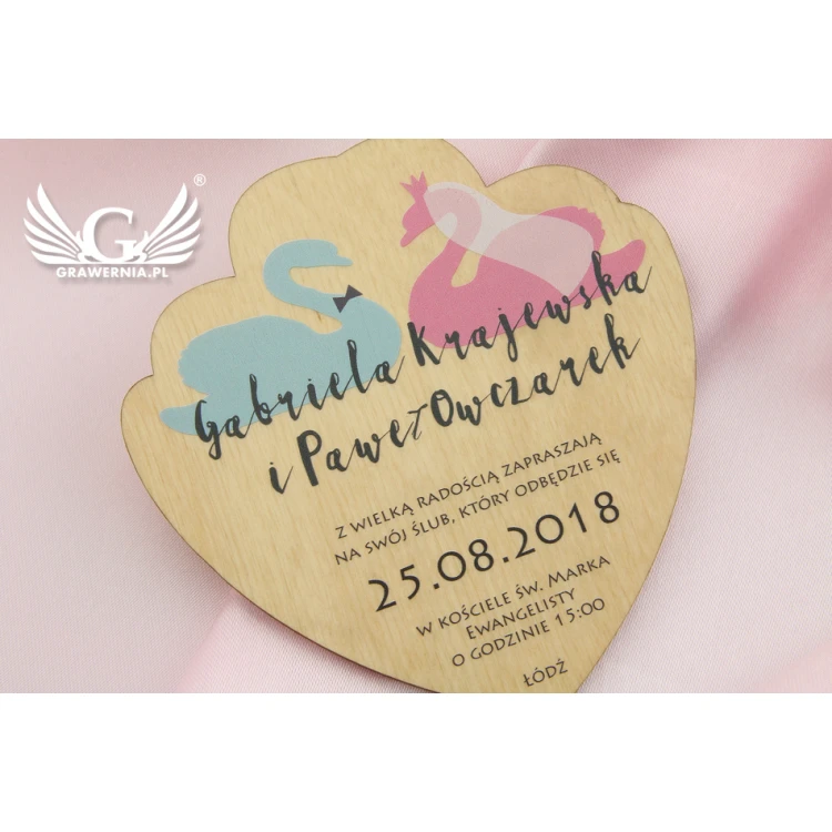 Wooden Wedding Invitations - UV Digital Print - INV005