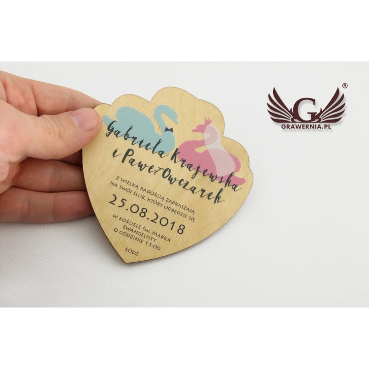 Wooden Wedding Invitations - UV Digital Print - INV005