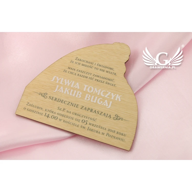Wooden Wedding Invitations - UV Digital Print - INV006