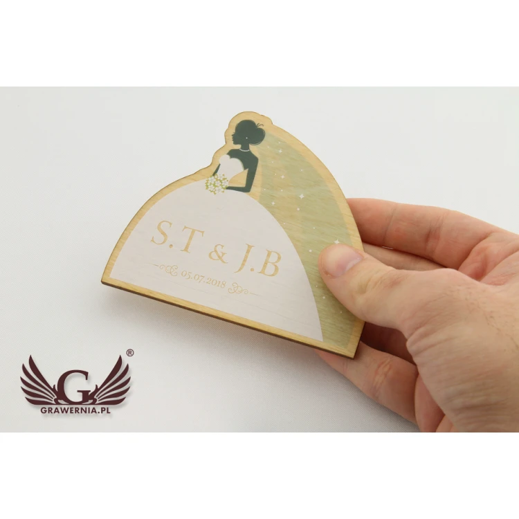 Wooden Wedding Invitations - UV Digital Print - INV006