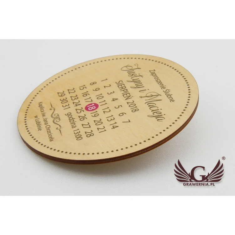 Wooden Wedding Invitations - UV Digital Print - INV008