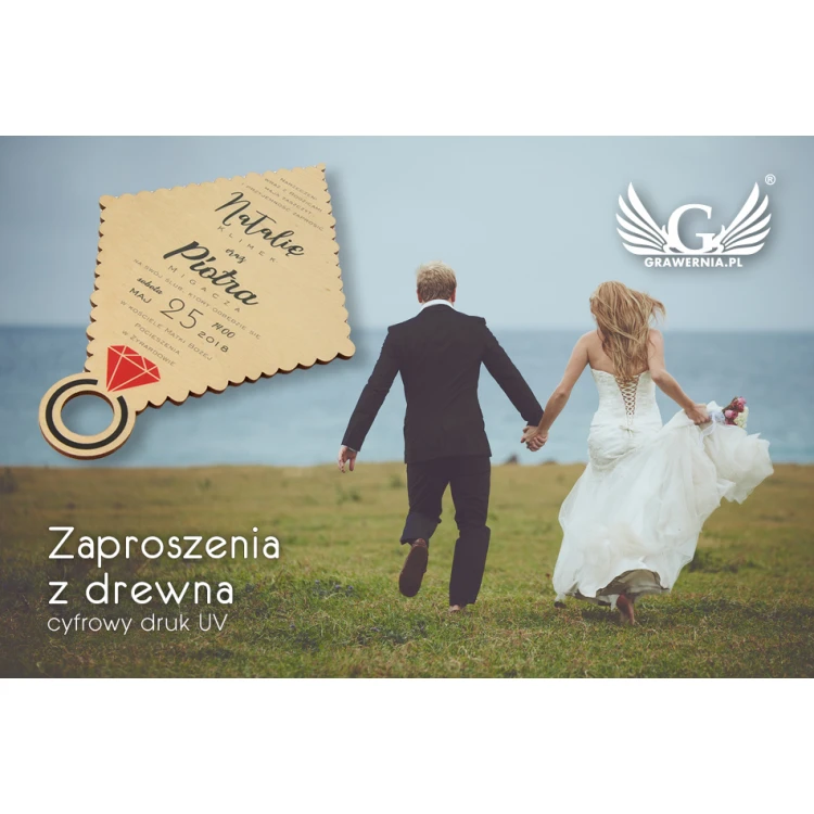 Wooden Wedding Invitations - UV Digital Print - INV010