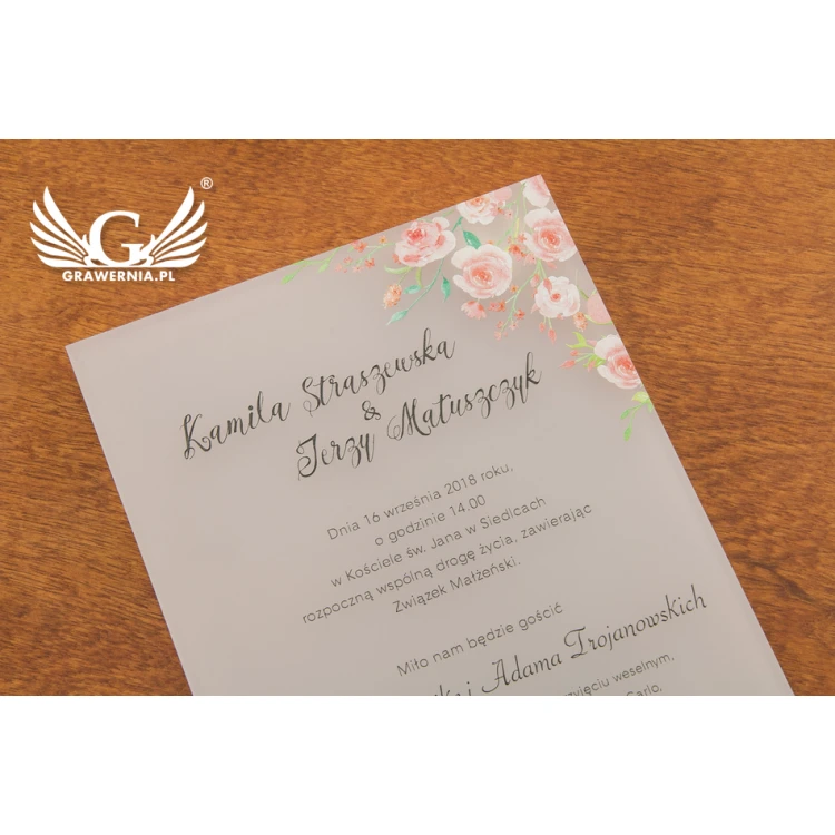 Acrylic Wedding Invitations - UV Digital Print - INV033