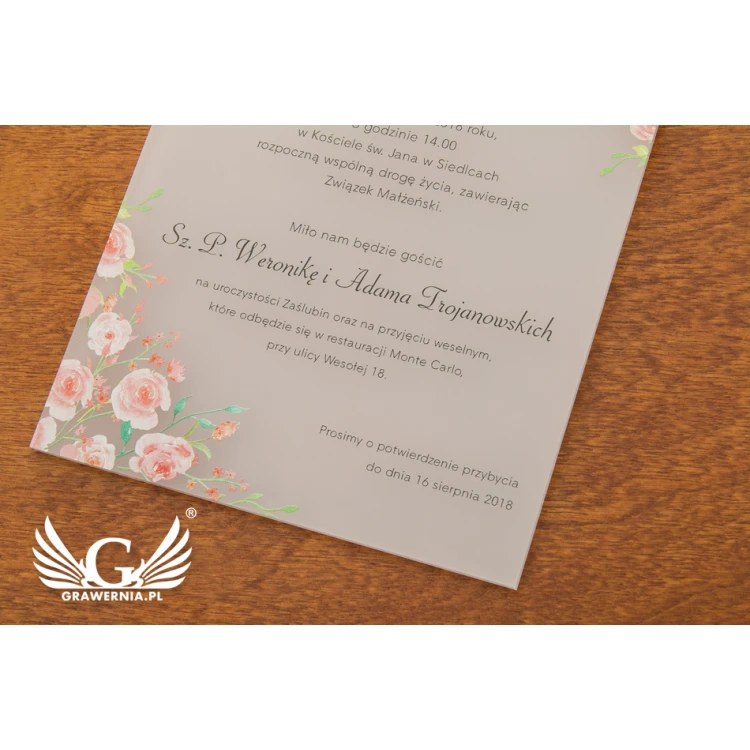 Acrylic Wedding Invitations - UV Digital Print - INV033