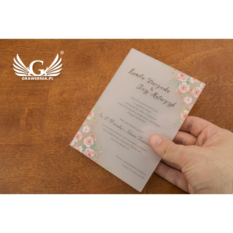 Acrylic Wedding Invitations - UV Digital Print - INV033