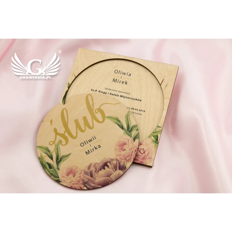 Wooden Wedding Invitations - UV Digital Print - INV047