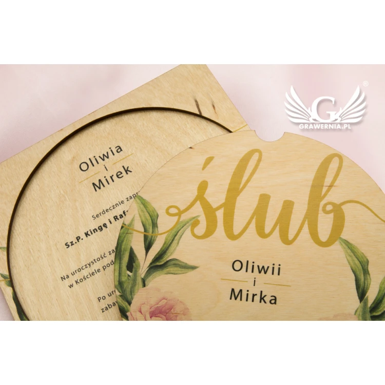 Wooden Wedding Invitations - UV Digital Print - INV047