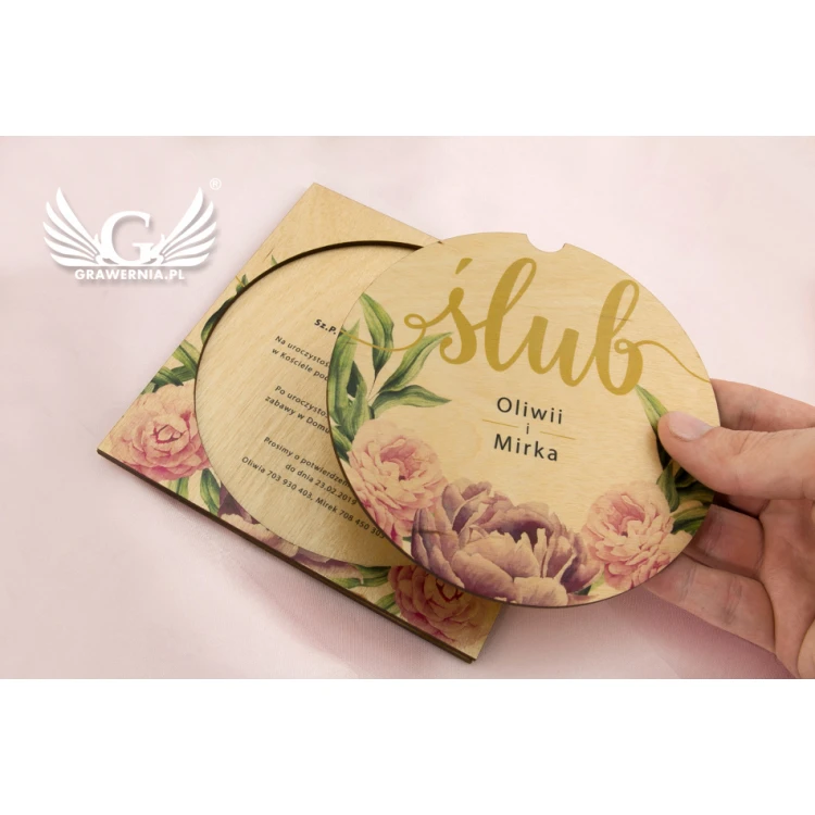 Wooden Wedding Invitations - UV Digital Print - INV047