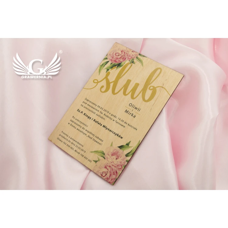 Wooden Wedding Invitations - UV Digital Print - INV048
