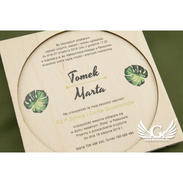 Wooden Wedding Invitations - UV Digital Print - INV052