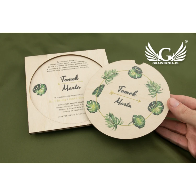 Wooden Wedding Invitations - UV Digital Print - INV052