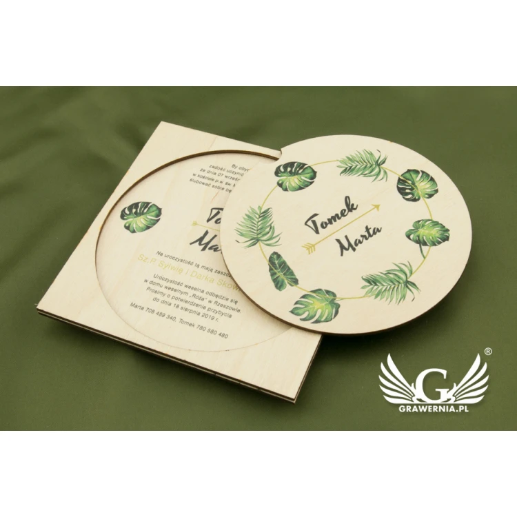 Wooden Wedding Invitations - UV Digital Print - INV052