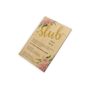 Wooden Wedding Invitations - UV Digital Print - INV048