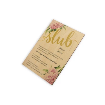 Wooden Wedding Invitations - UV Digital Print - INV048