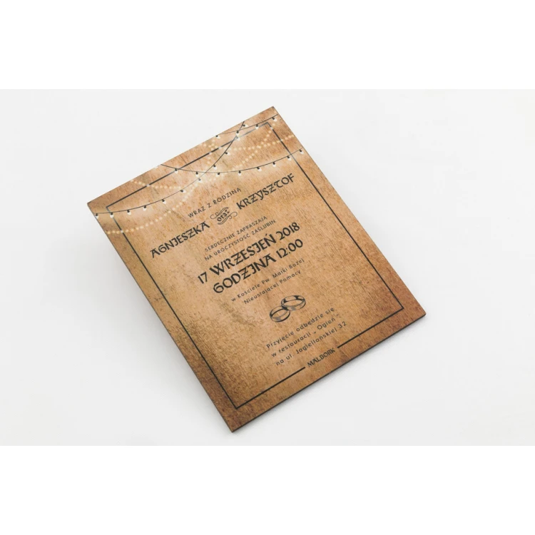 Wooden Wedding Invitations - UV Digital Print - ZAP022