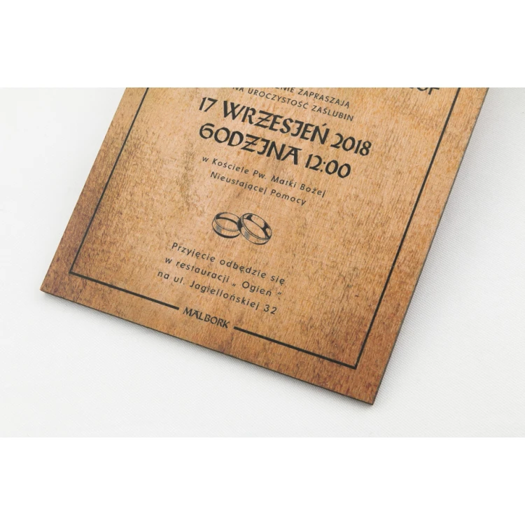 Wooden Wedding Invitations - UV Digital Print - ZAP022