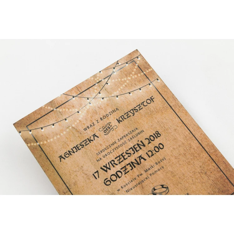 Wooden Wedding Invitations - UV Digital Print - ZAP022