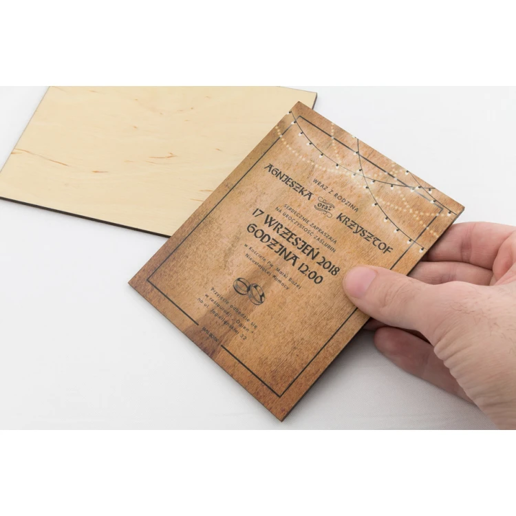 Wooden Wedding Invitations - UV Digital Print - ZAP022