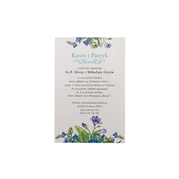 Wooden Wedding Invitations - UV Digital Print - INV046