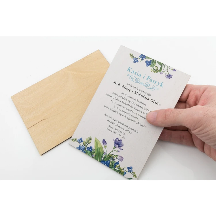 Wooden Wedding Invitations - UV Digital Print - INV046