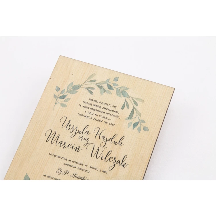 Wooden Wedding Invitations - UV Digital Print - INV024