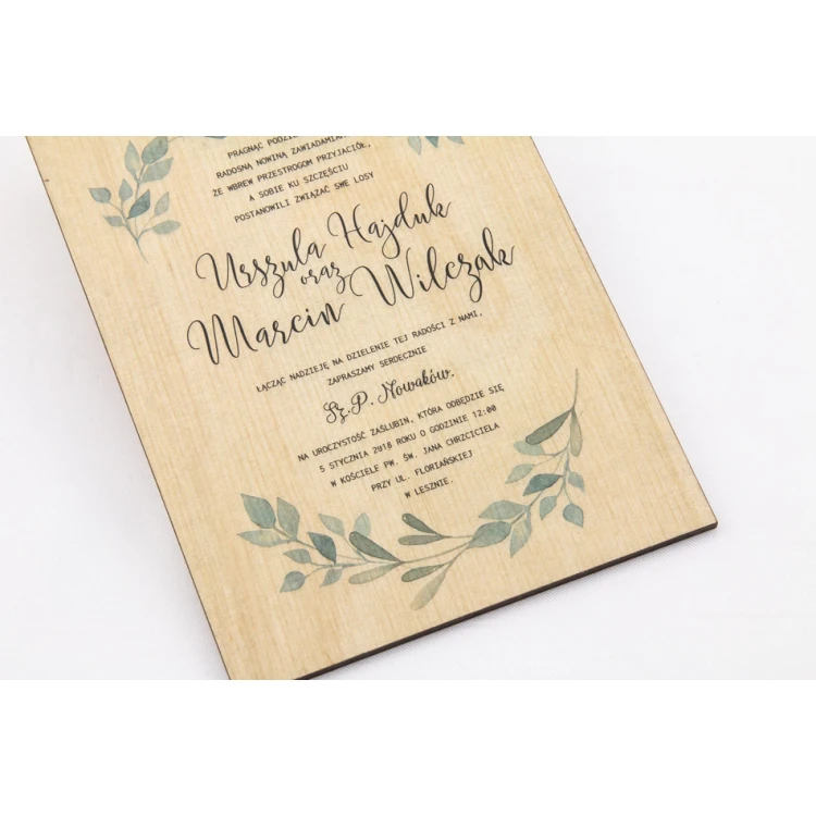 Wooden Wedding Invitations - UV Digital Print - INV024