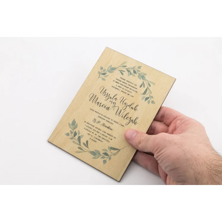 Wooden Wedding Invitations - UV Digital Print - INV024