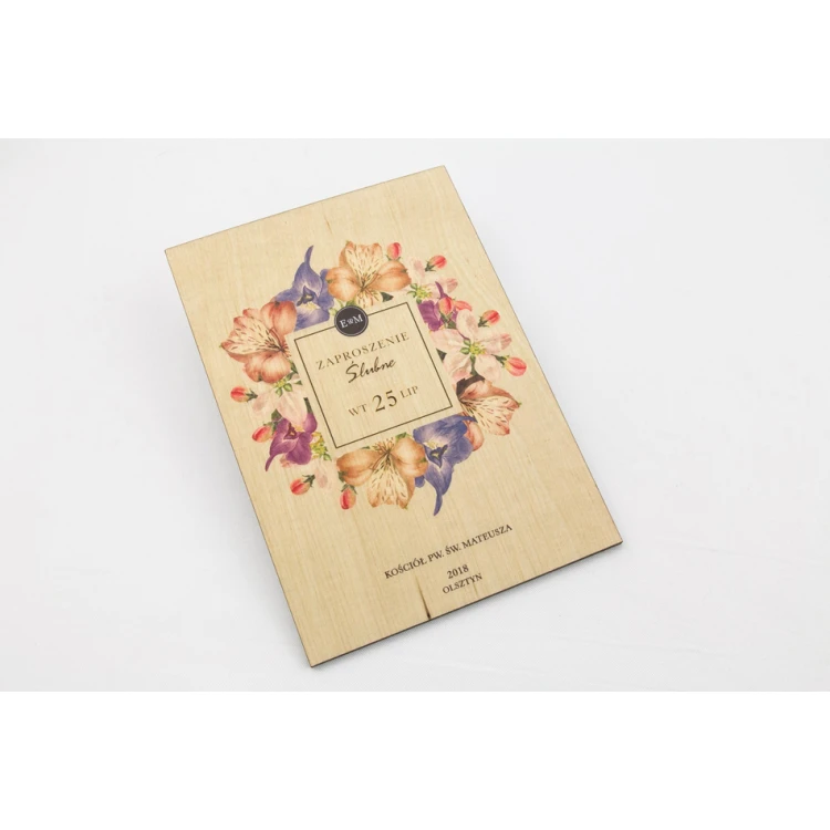 Wooden Wedding Invitations - UV Digital Print - INV025