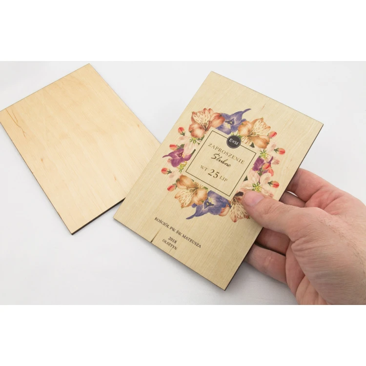 Wooden Wedding Invitations - UV Digital Print - INV025
