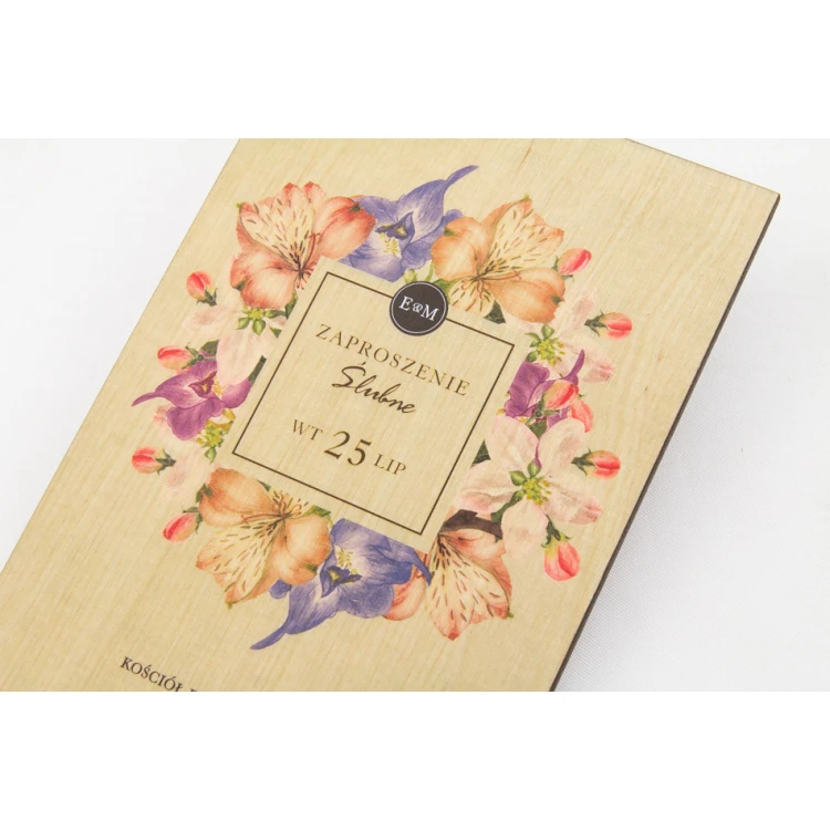 Wooden Wedding Invitations - UV Digital Print - INV025
