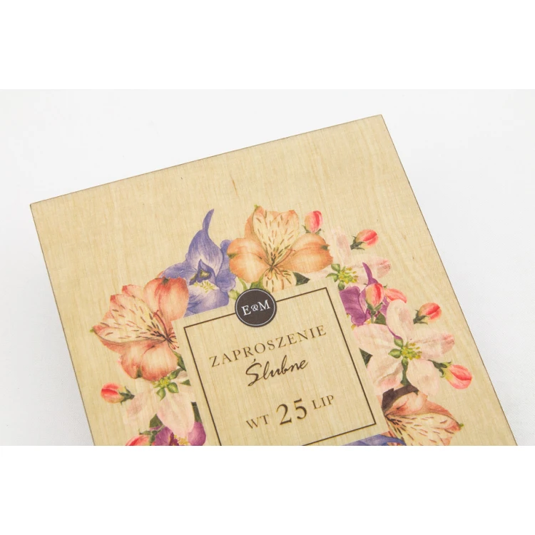 Wooden Wedding Invitations - UV Digital Print - INV025