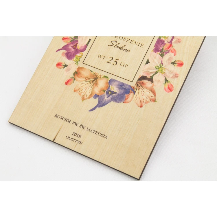 Wooden Wedding Invitations - UV Digital Print - INV025