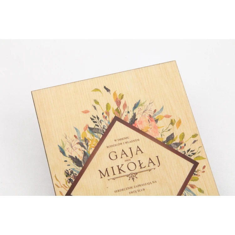 Wooden Wedding Invitations - UV Digital Print - INV026
